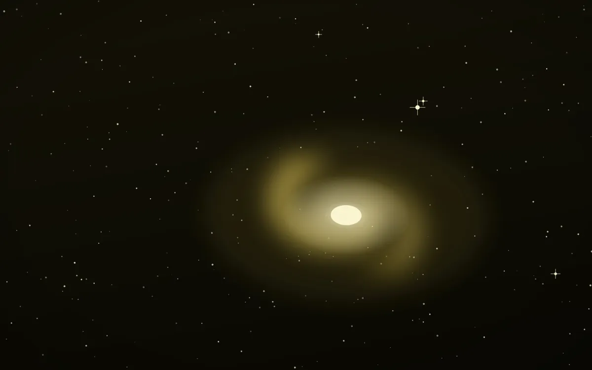Brass Spiral Spiral — dark black, brown and beige galaxy background