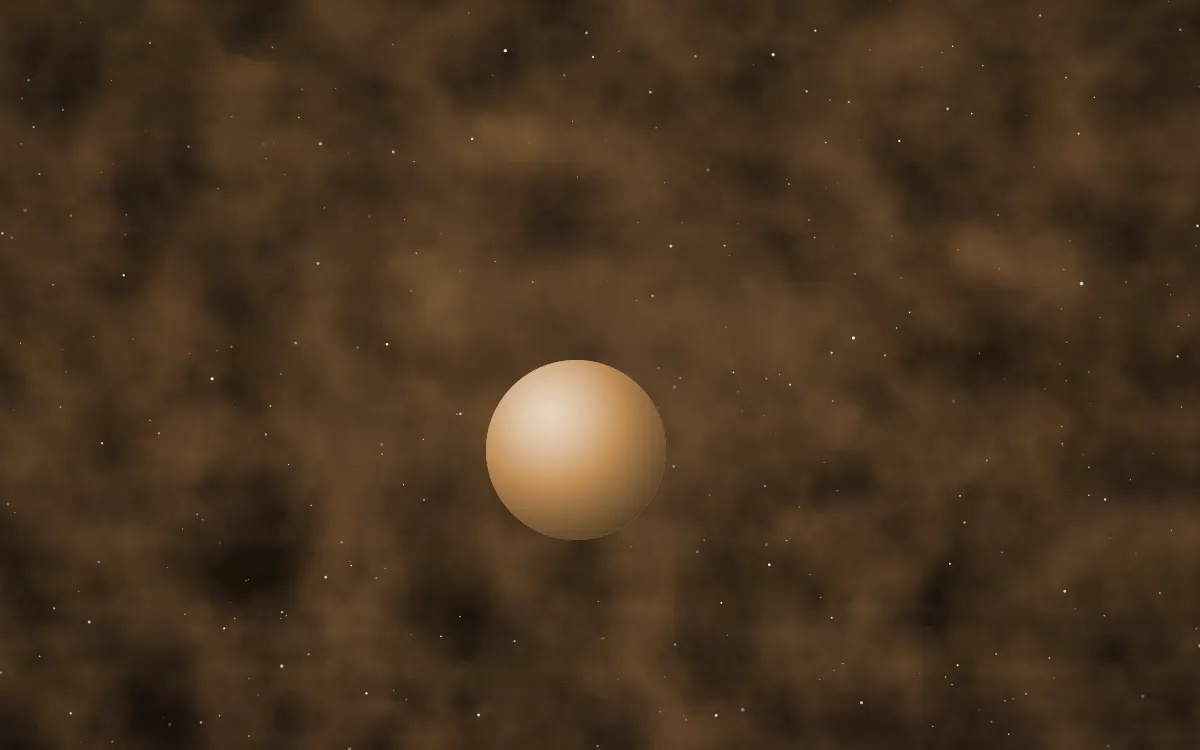 Bronze Deep Field Planetfall — dark black, brown and orange galaxy background
