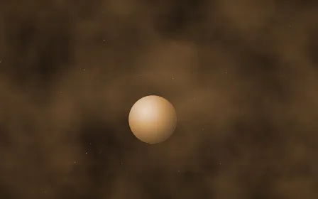 Bronze Deep Field Planetfall — dark black, brown and orange galaxy background