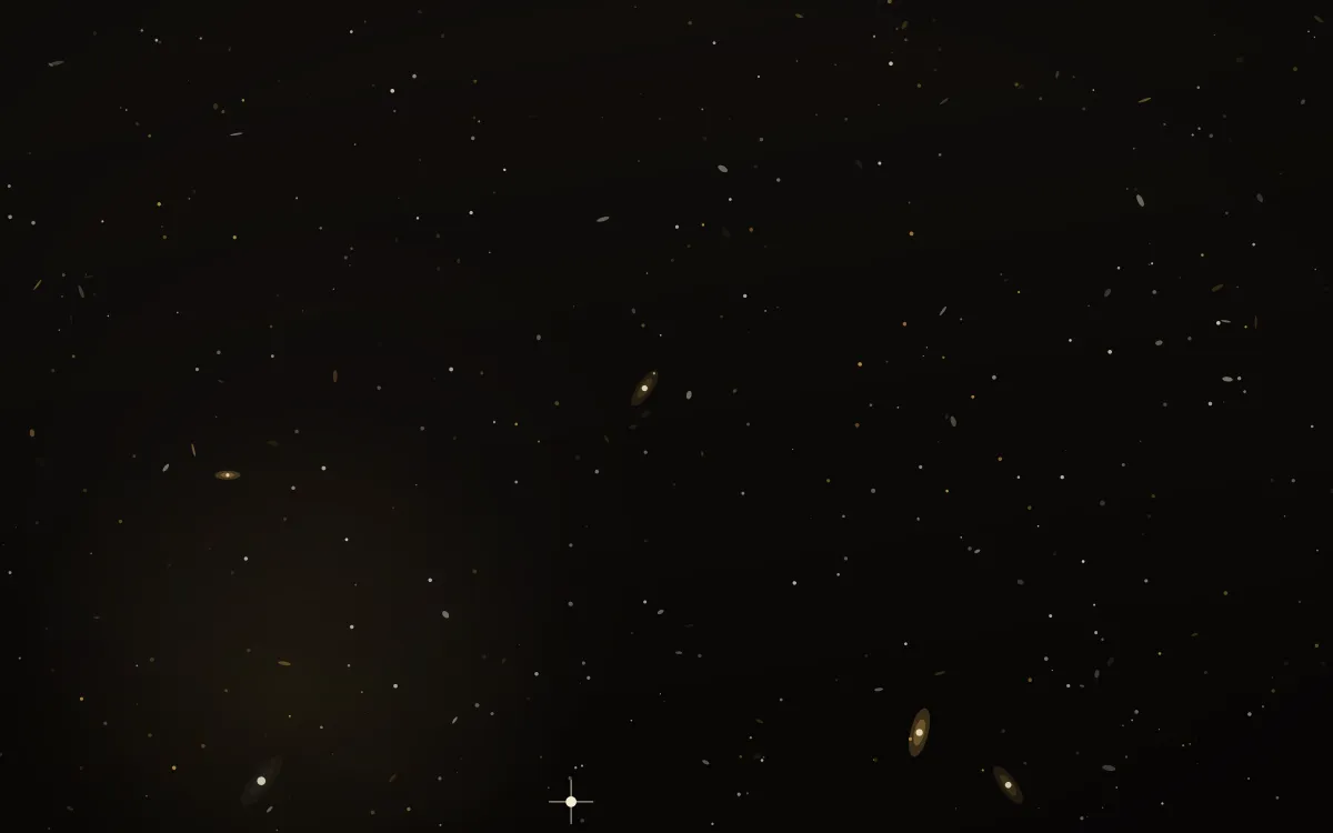 Cinder & Gold Deep Field — dark black, brown and gold galaxy background