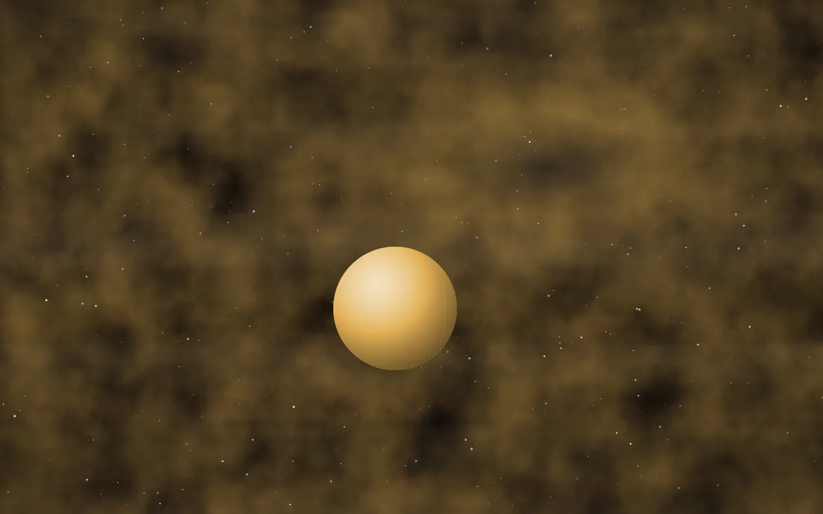 Cinder & Gold Planetfall — dark black, brown and gold galaxy background