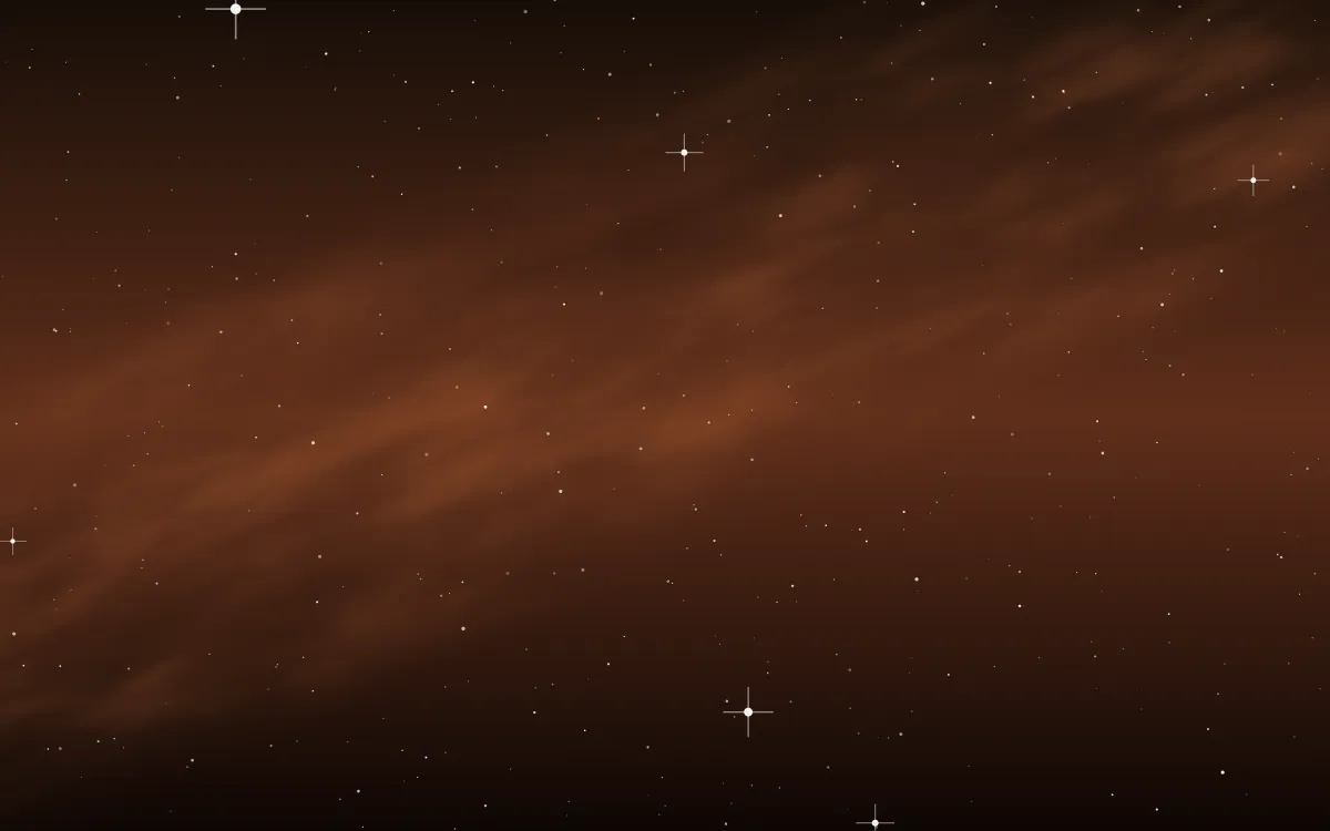 Copper Veil Star Veil — dark black, brown and orange galaxy background