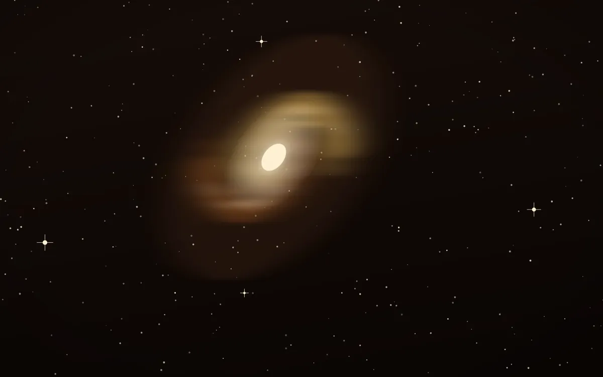 Crimson & Gilt Spiral — dark black, brown and beige galaxy background