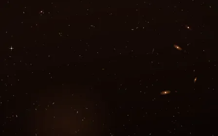 Ember Core Deep Field — dark black, brown and orange galaxy background