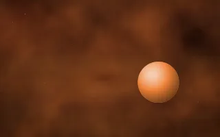 Ember Core Planetfall II — dark black, brown and orange galaxy background, variation II