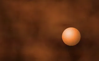 Ember Core Planetfall III — dark black, brown and orange galaxy background, variation III