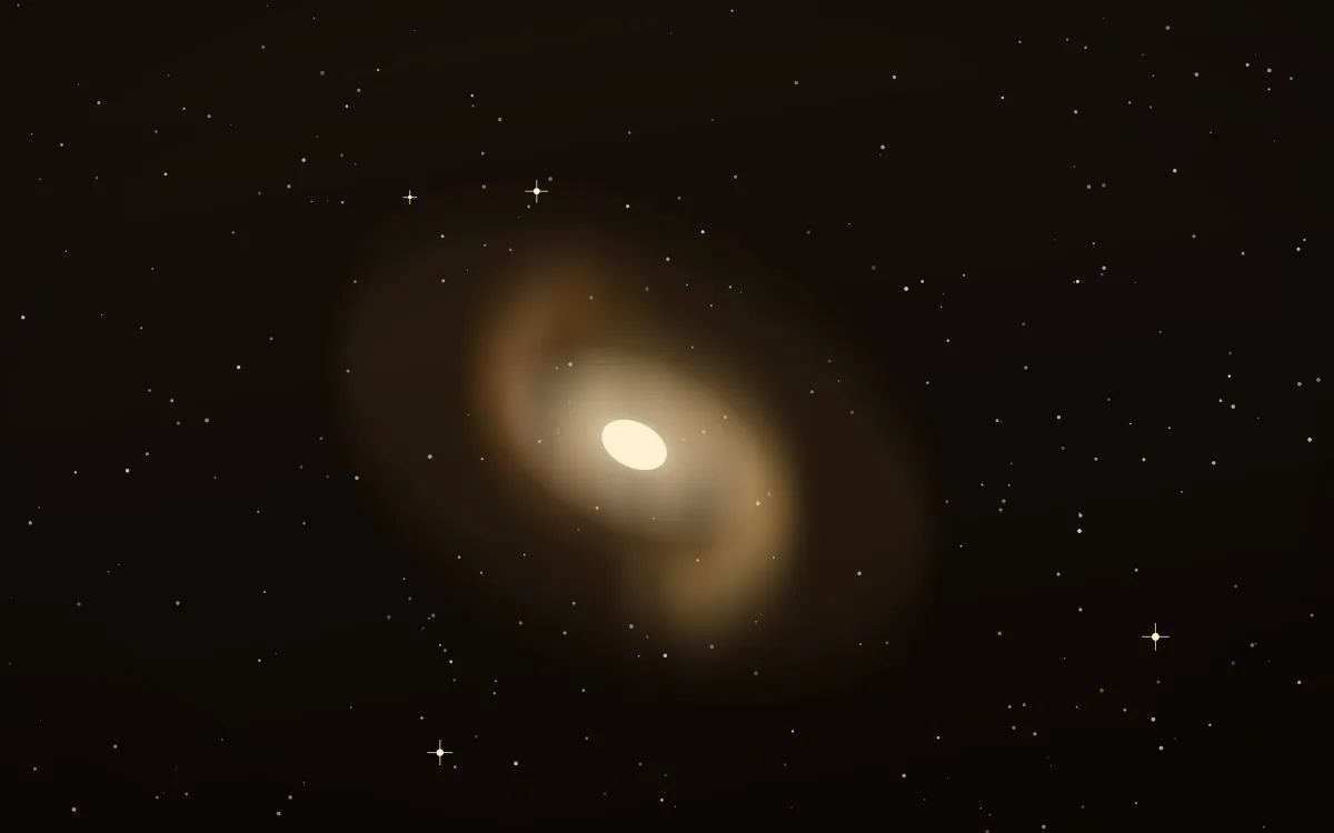 Galactic Core Spiral — dark black, brown and beige galaxy background