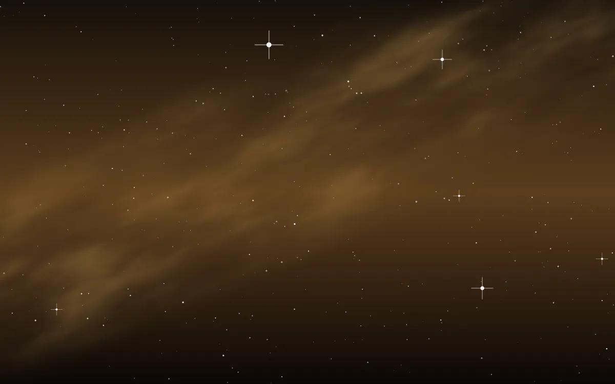 Galactic Core Star Veil — dark black, brown and orange galaxy background