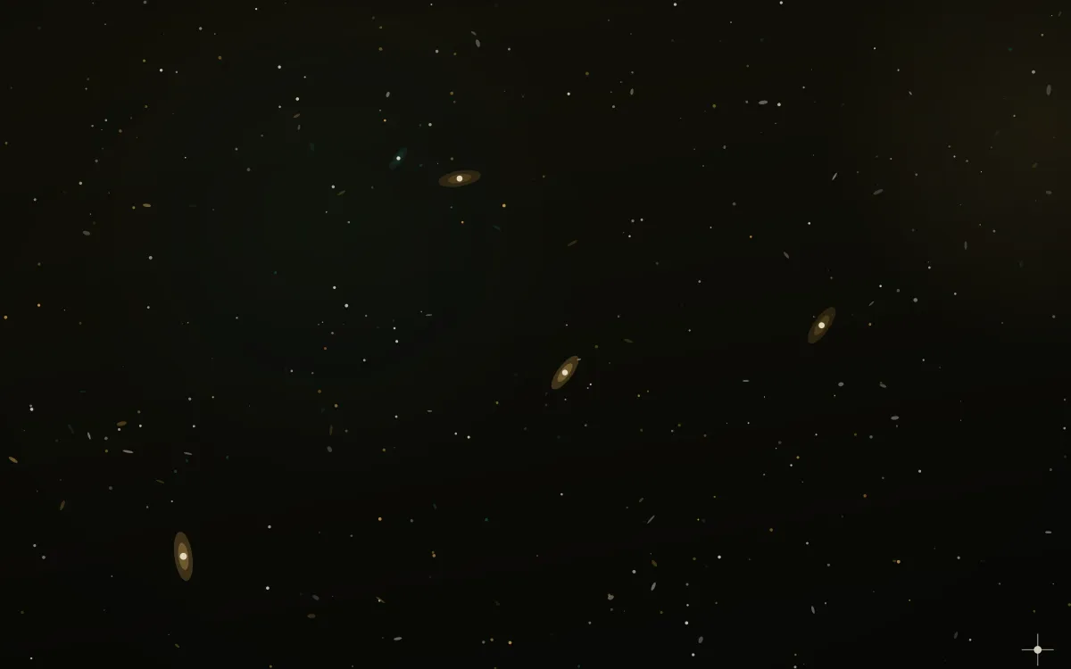 Gilt & Teal Core Deep Field — dark black, brown and gold galaxy background