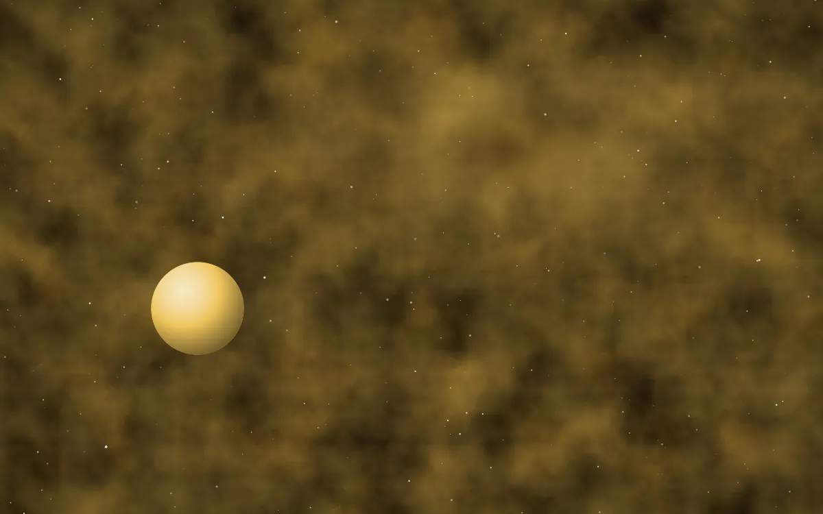 Honeyed Drift Planetfall — dark black and gold galaxy background