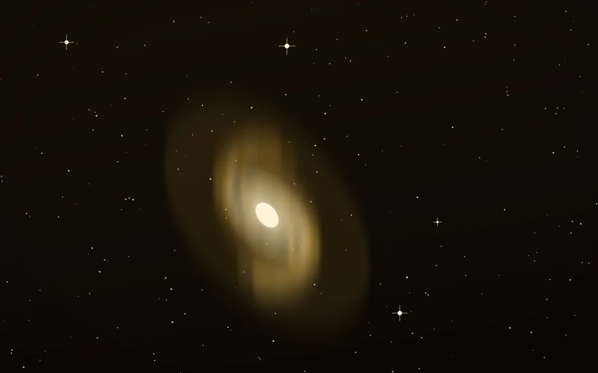 Honeyed Drift Spiral — dark black, gold and beige galaxy background