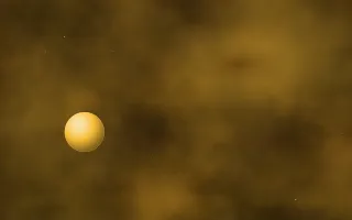 Marigold Arm Planetfall — dark black, orange and gold galaxy background