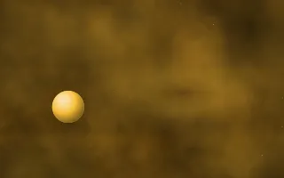 Marigold Arm Planetfall III — dark black, orange and gold galaxy background, variation III