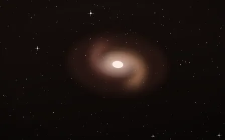 Rose Gold Reef Spiral — dark black, red and white galaxy background