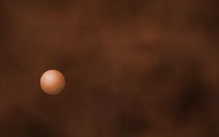 Russet Halo Planetfall — dark black, brown and orange galaxy background