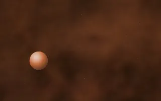 Russet Halo Planetfall II — dark black, brown and orange galaxy background, variation II