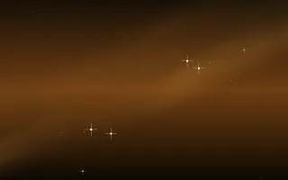 Saffron Nursery Star Veil II — dark black, brown and orange galaxy background, variation II