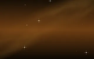 Saffron Nursery Star Veil III — dark black, brown and orange galaxy background, variation III