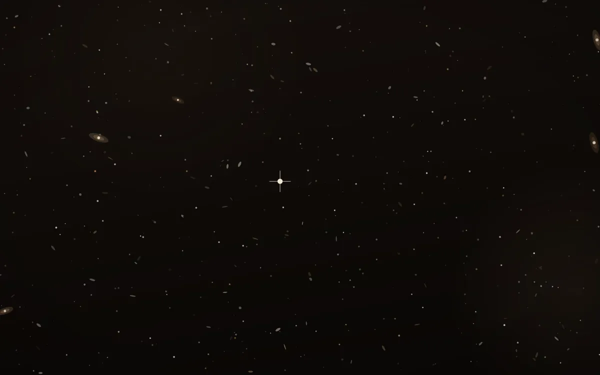 Sepia Drift Deep Field — dark black, brown and orange galaxy background