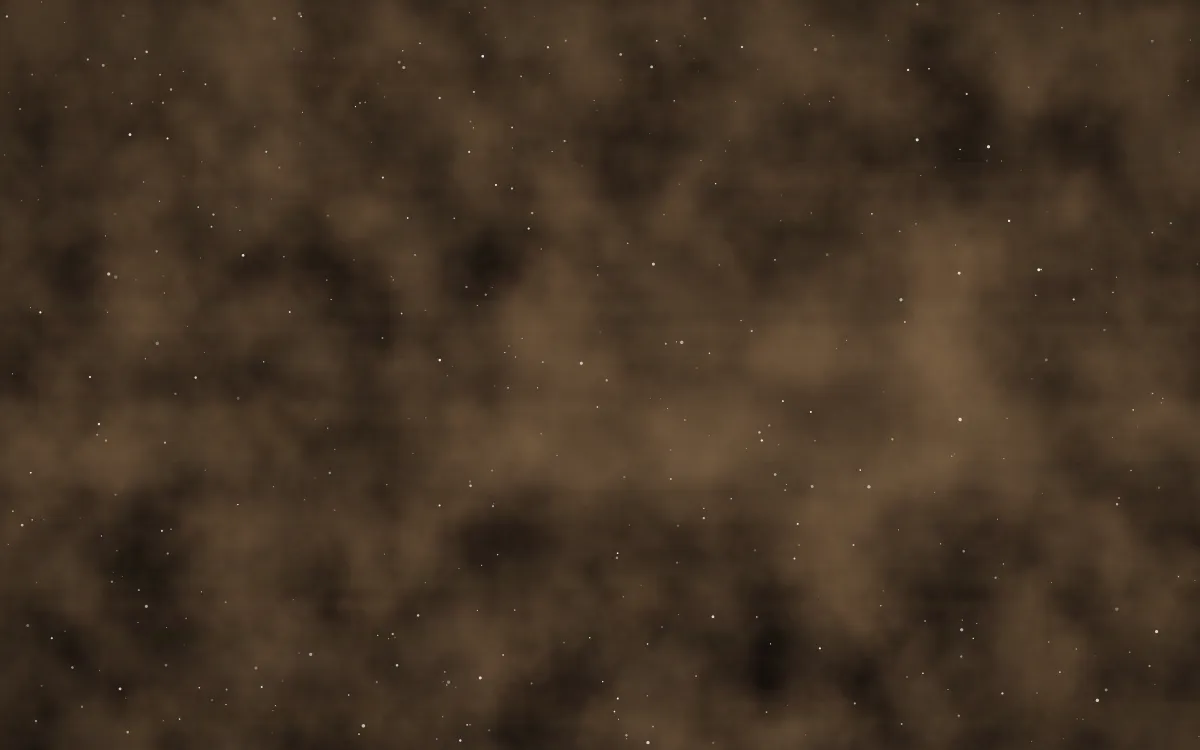 Sepia Drift Nebula — dark black, brown and orange galaxy background