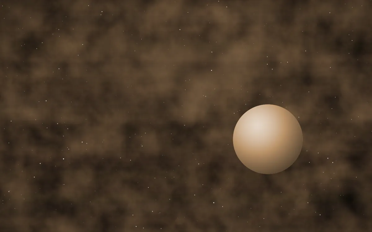 Sepia Drift Planetfall — dark black, brown and orange galaxy background
