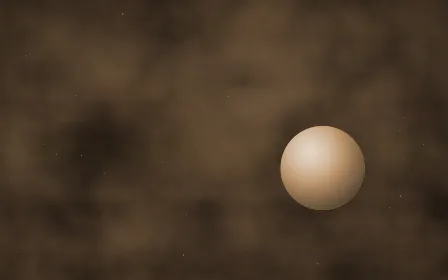 Sepia Drift Planetfall — dark black, brown and orange galaxy background