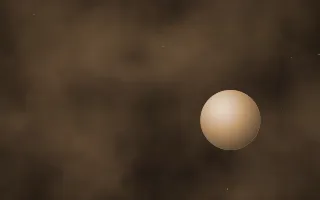 Sepia Drift Planetfall III — dark black, brown and orange galaxy background, variation III