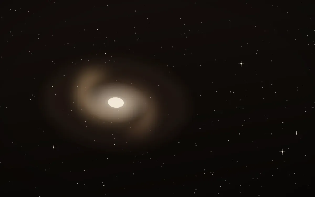 Sepia Drift Spiral — dark black, brown and beige galaxy background
