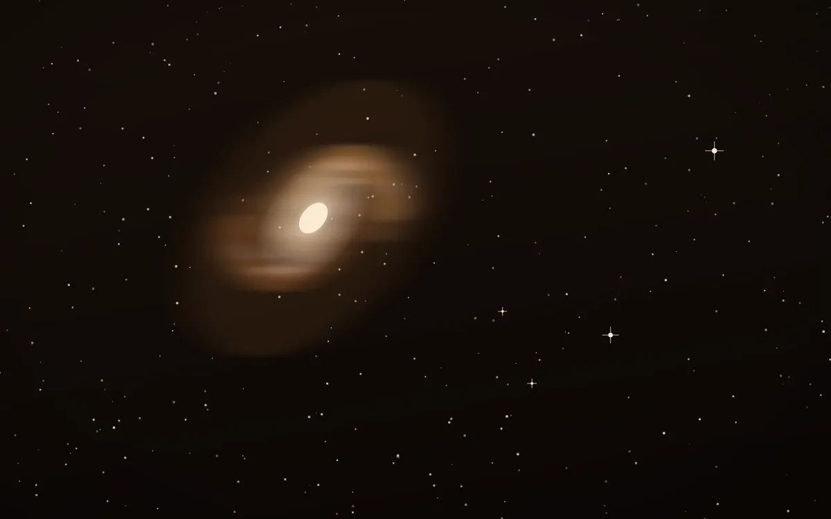Tawny Bulge Spiral — dark black, orange and beige galaxy background