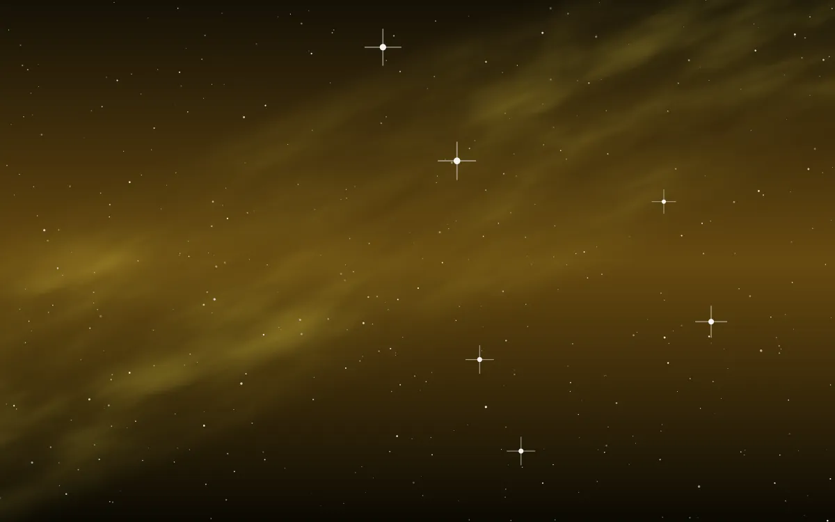 Topaz Current Star Veil — dark black, brown and gold galaxy background