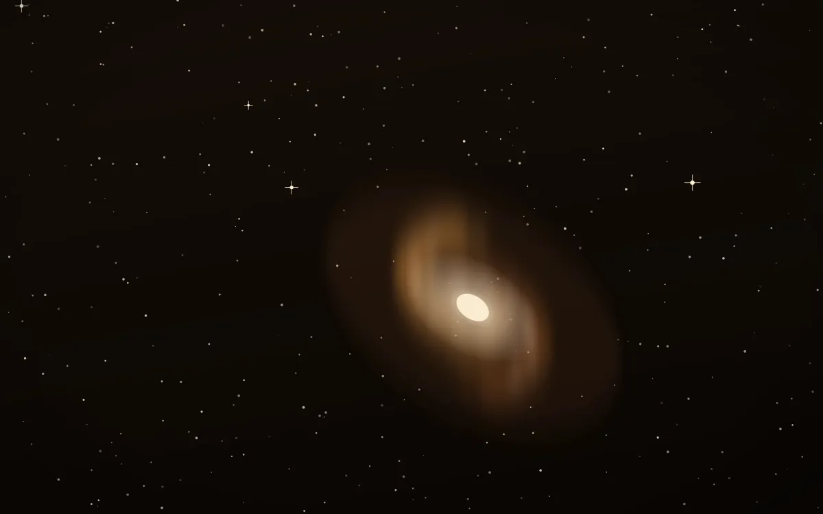 Whiskey Nebula Spiral — dark black, brown and beige galaxy background