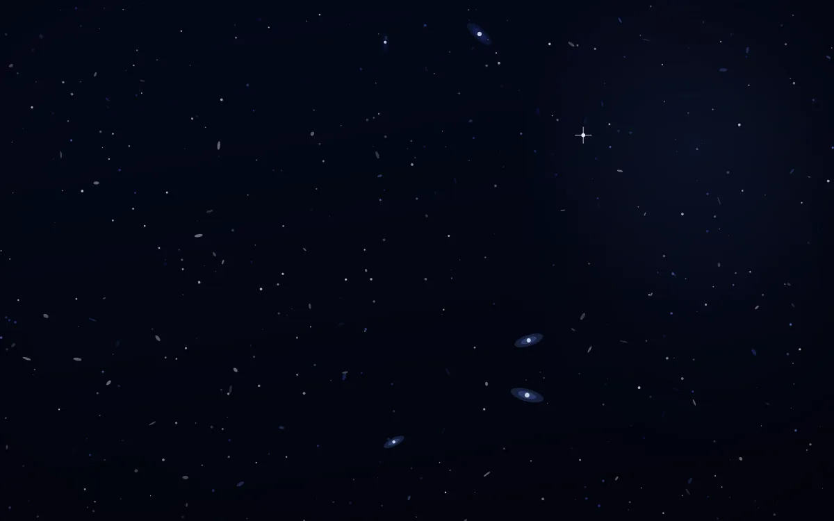Abyssal Sapphire Deep Field — dark black and blue galaxy background