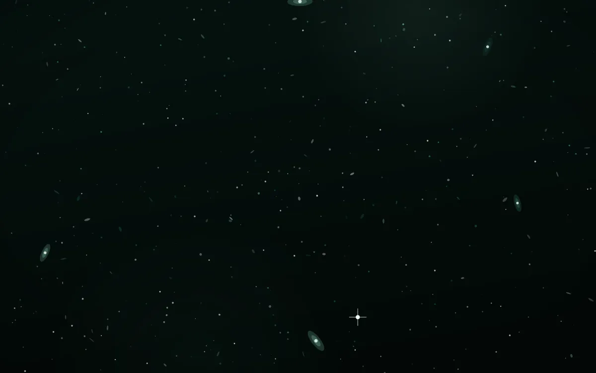 Beryl Drift Deep Field — dark black and green galaxy background