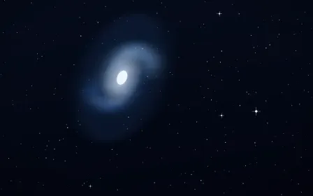 Bluebird Field Spiral — dark black, blue and white galaxy background