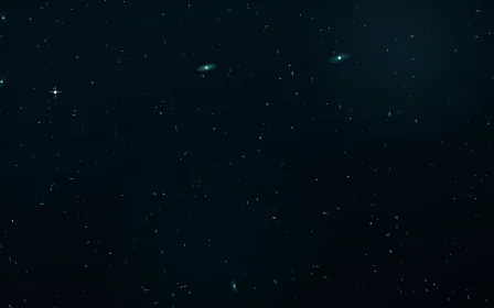 Cold Cathode Deep Field — dark black and teal galaxy background