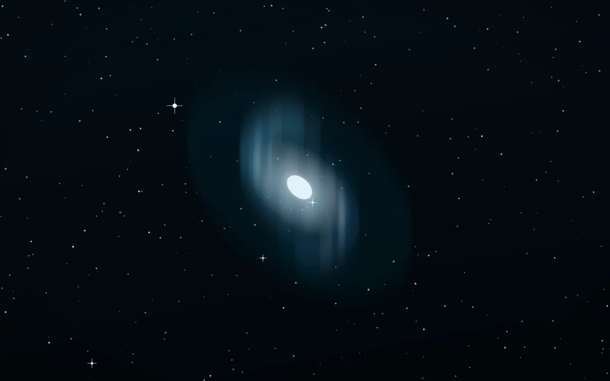 Deep Fathom Spiral — dark black and blue galaxy background