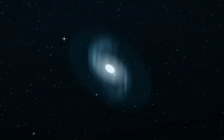Deep Fathom Spiral — dark black and blue galaxy background