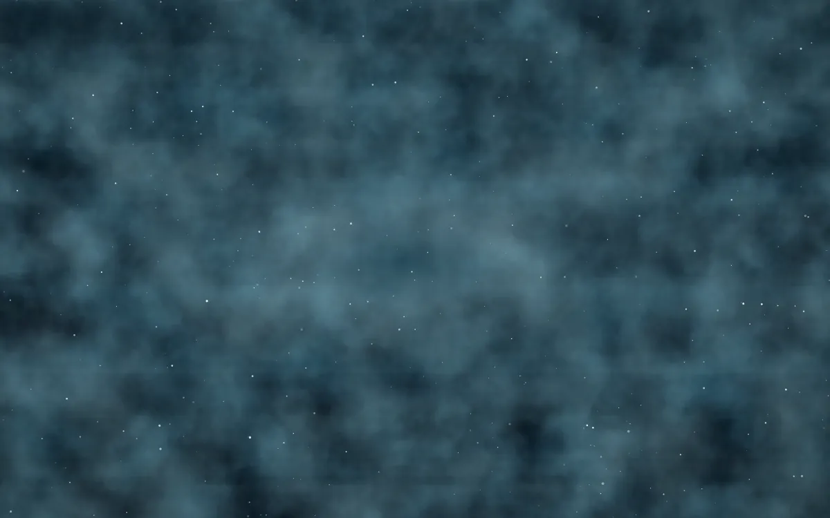 Frost Spire Nebula — dark black, blue and teal galaxy background
