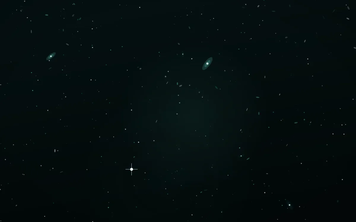 Helix Oxygen Deep Field — dark black and teal galaxy background