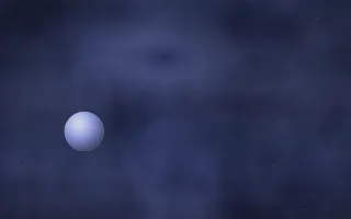 Iris Halo Planetfall II — dark black and blue galaxy background, variation II