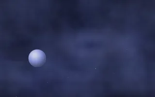 Iris Halo Planetfall III — dark black and blue galaxy background, variation III