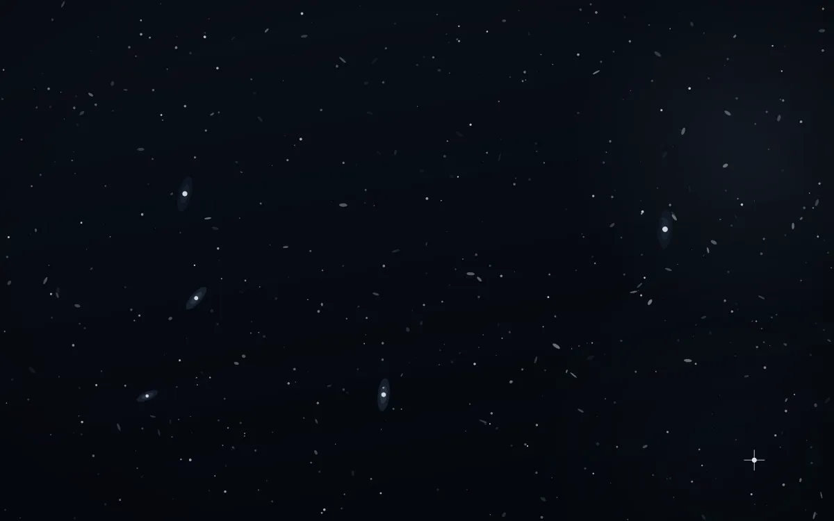 Merope Mist Deep Field — dark black and blue galaxy background