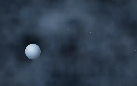 Merope Mist Planetfall — dark black and blue galaxy background