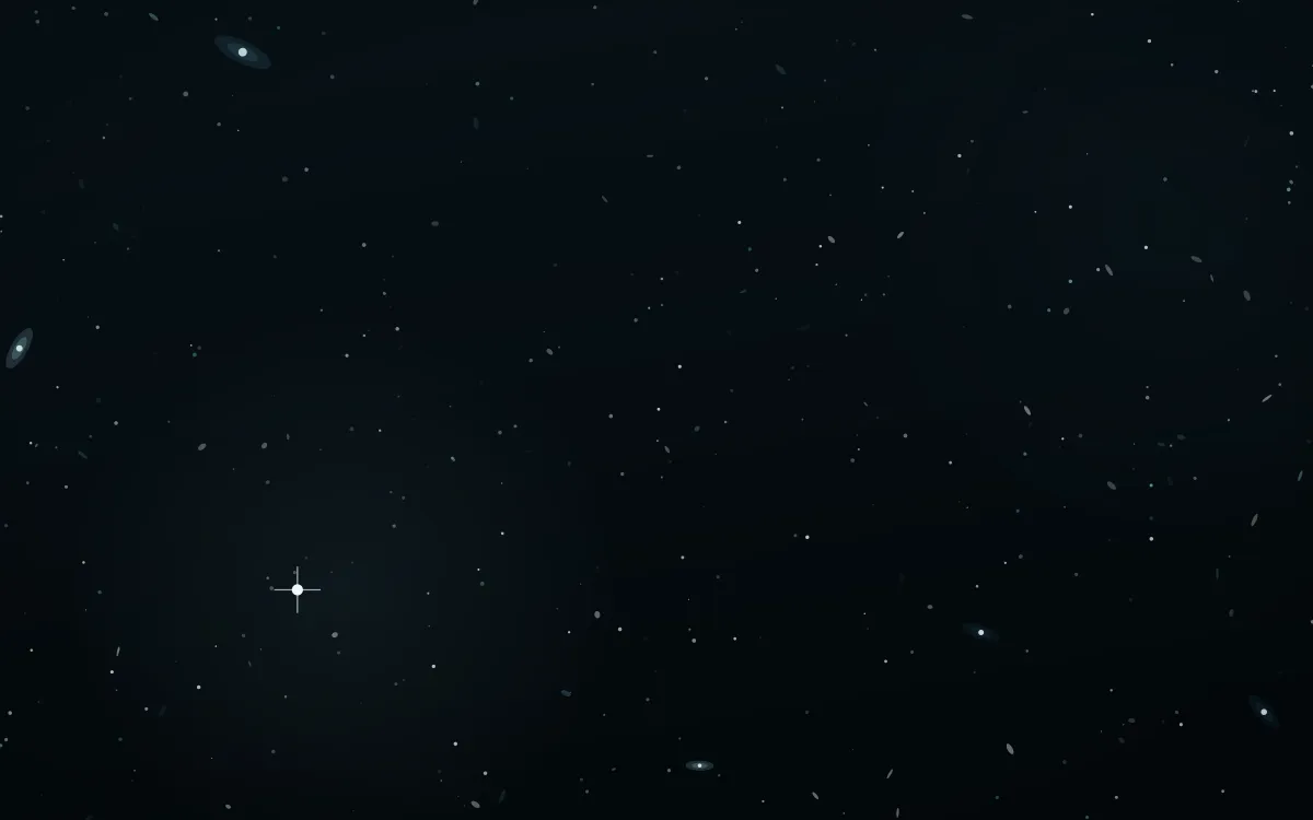 Polar Vortex Deep Field — dark black, blue and teal galaxy background