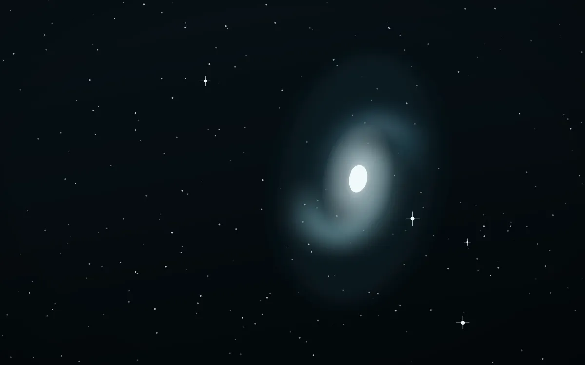 Polar Vortex Spiral — dark black, blue and white galaxy background