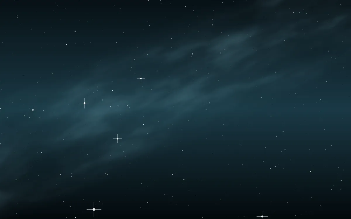 Polar Vortex Star Veil — dark black, blue and teal galaxy background