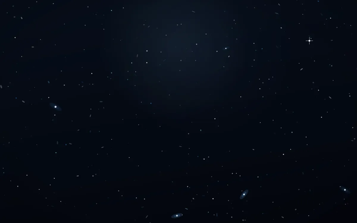 Rigel Forge Deep Field — dark black and blue galaxy background