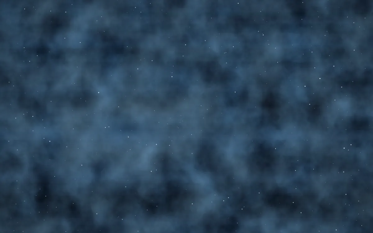 Rigel Forge Nebula — dark black and blue galaxy background