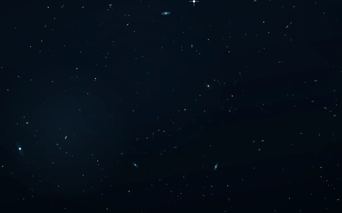 Running Man Blue Deep Field — dark black and blue galaxy background