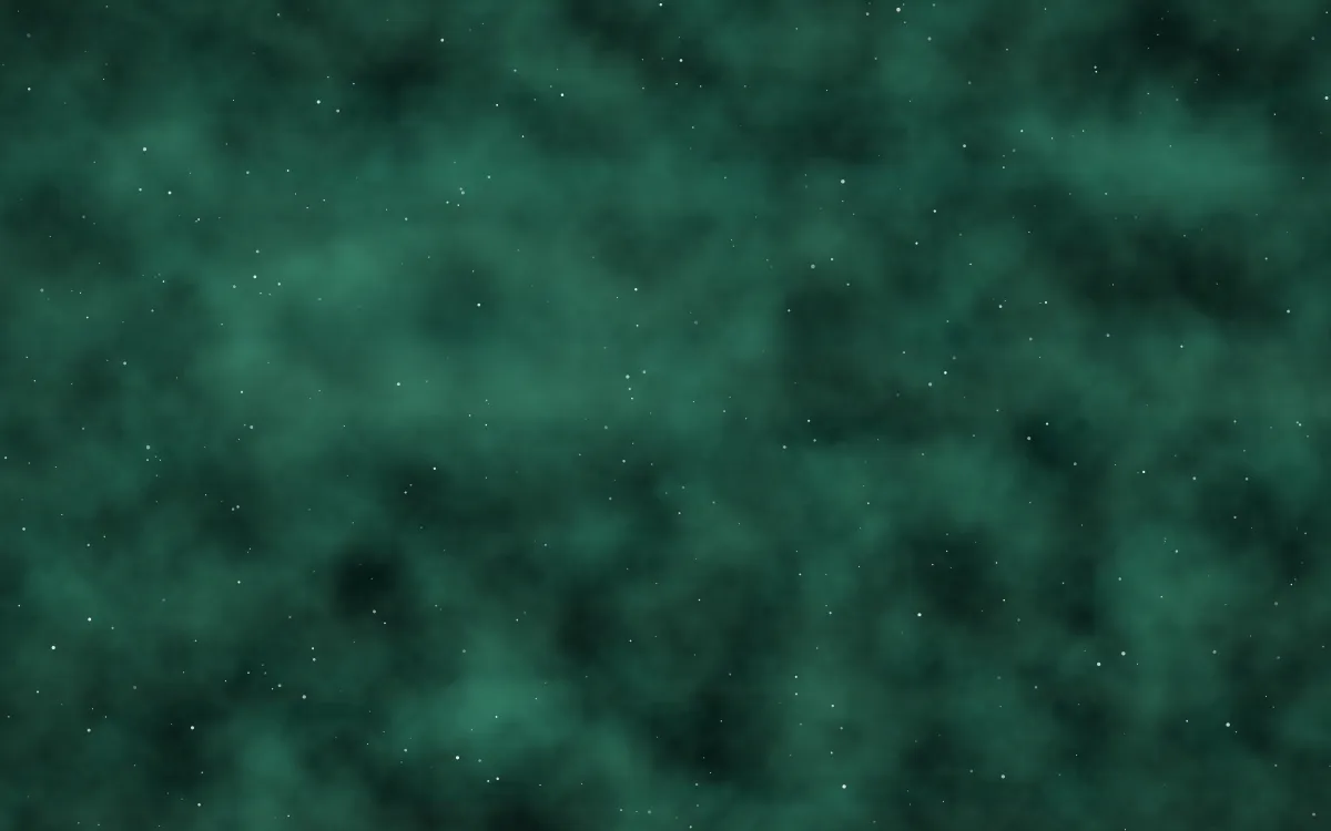 Tidewater Teal Nebula — dark black and green galaxy background